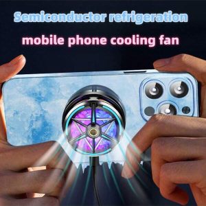 Black 1pc Magnetic RGB Light Effect Phone Radiator Cooling Fan Semiconductor Cooling For Mobile Gaming & Live Broadcasting USB Powered Black