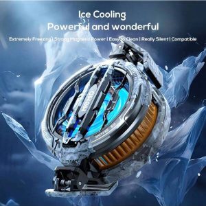 1pc Mobile Phone Cooler Semiconductor Rage Cooling Instant Icing Magnetic Suction Back Clip Dazzle Colour RGB Light For Mobile Phone Tablet Computer Multi-Function Cooling Silent Noise Reduction Fan Black - Ice Type Semiconductor Radiator