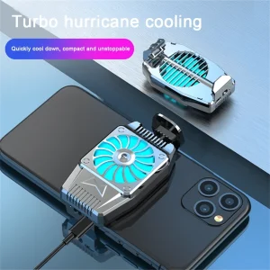 Universal Mini Mobile Phone Cooling Fan Radiator Turbo Hurricane Game Cooler Cell Phone Cool Heat Sink Compatible With Iphone/Samsung Silver