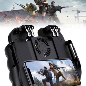 Linkstyle Mobile Phone Controller, 4 Trigger Mobile Game Controller With Cooling Fan Black