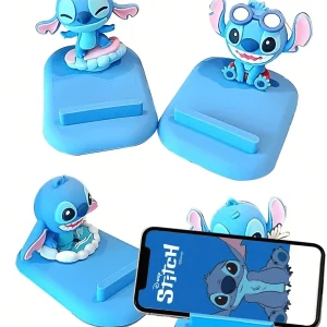 1Pc Creative Lilo And Stitch Phone Holder Cute Anime Characters TV Series Movie Watching Artifact Desktop Decoration Accessory Gift(Some Parts May Be Random) Multicolor