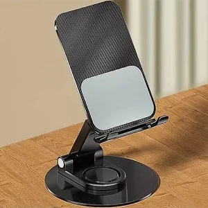 Foldable Multifunctional Slouchy Desktop Phone Holder Metal Universal Tablet Stand Black