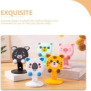 Cute Foldable Phone Stand Pink Phone Holder Adjustable Pig Cell Phone Stand Desk Portable Accessories For All Phones Multicolor